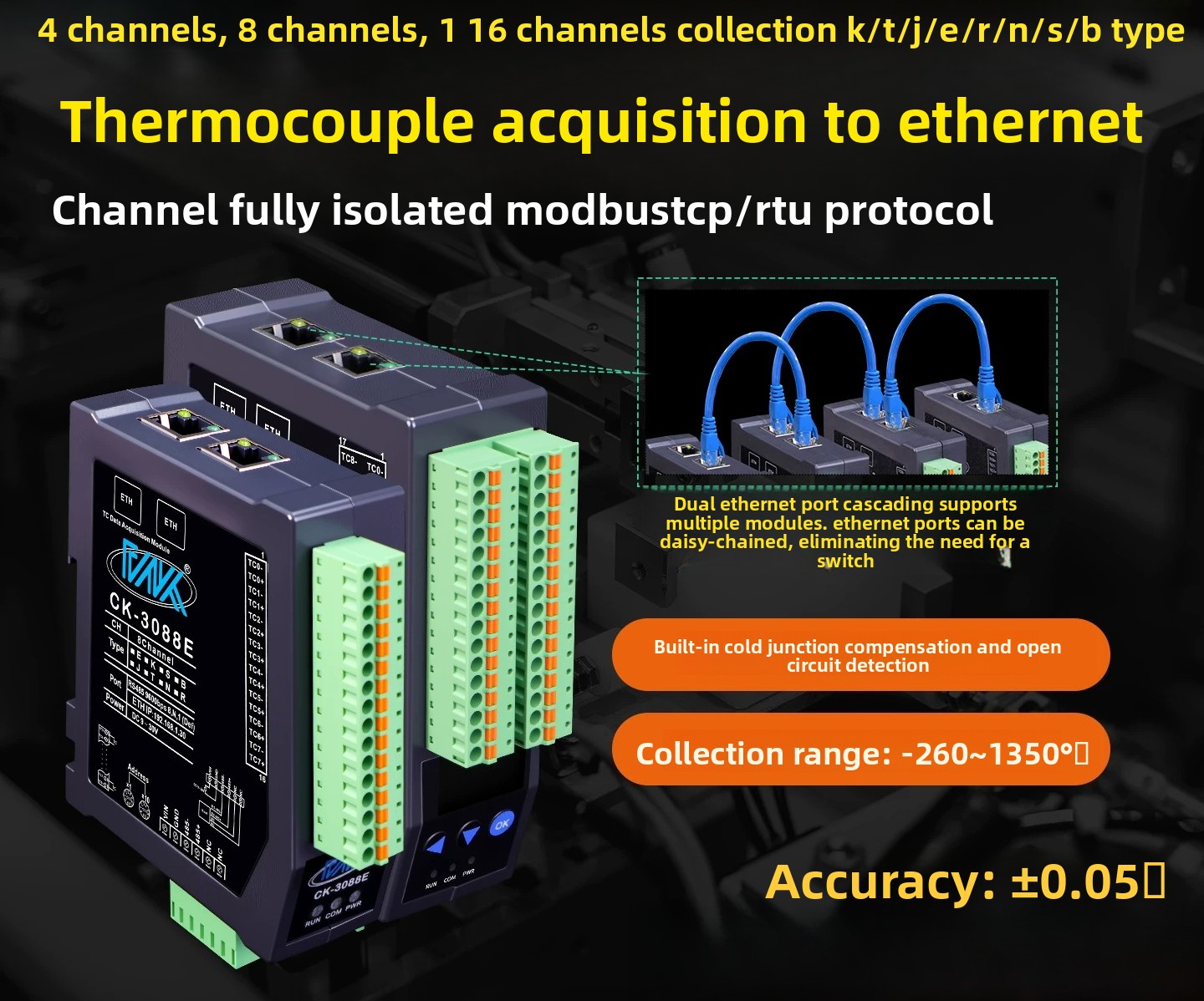 apply to 8CH Fully Isolated K- - Power Over Ethernet recension och pris